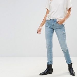 BLANK NYC Skinny Classique Splatter Jeans Womens Size 25 Distressed NWT